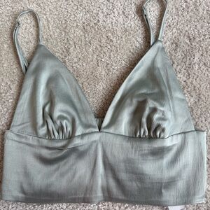 Zara Satin Bralette - Soft Gray